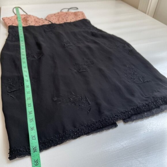 Argenti Silk Babydoll Slip Dress 10 Polka Dot Embroidered Beaded Cocktail Y2K - Picture 13 of 13